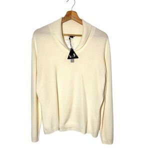 Prive Cashmere Women's Size XL Ivory Cream Lace Cashmere Sweater NWT